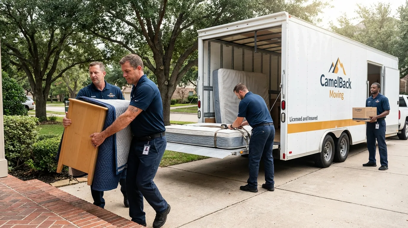 Crew loading residential truck for cross-state move from Sidney, NE
